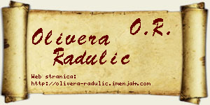 Olivera Radulić vizit kartica
